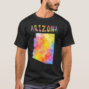Camiseta Mapa digital de color agua multicolor en Arizona