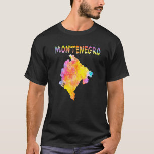 Camiseta Mapa digital de colores multicolor Mapa de Montene