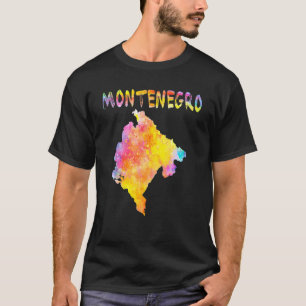 Camiseta Mapa digital de colores multicolor Mapa de Montene