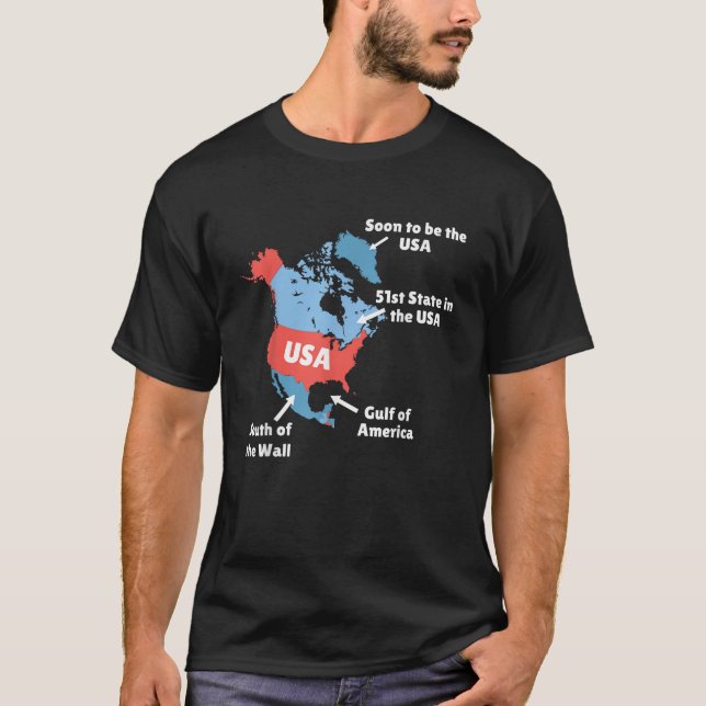 Camiseta Mapa divertida de Trump en EE.UU. Canadá Golfo de  (Anverso)