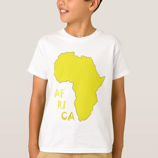 Camiseta Mapa divertido de África amarillo (Anverso)