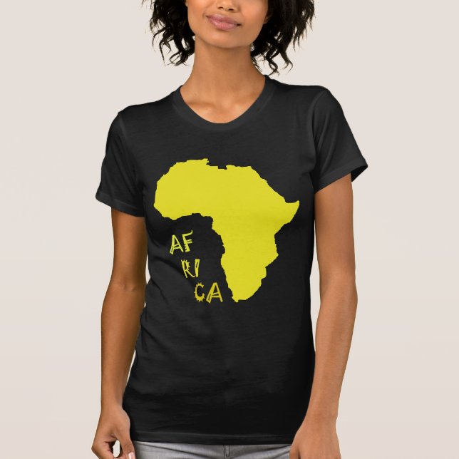 Camiseta Mapa divertido de África amarillo (Anverso)