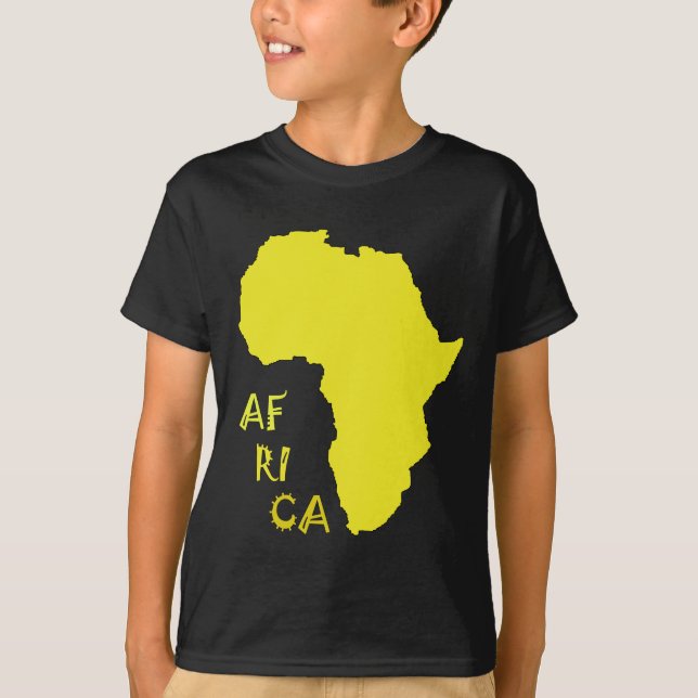 Camiseta Mapa divertido de África amarillo (Anverso)