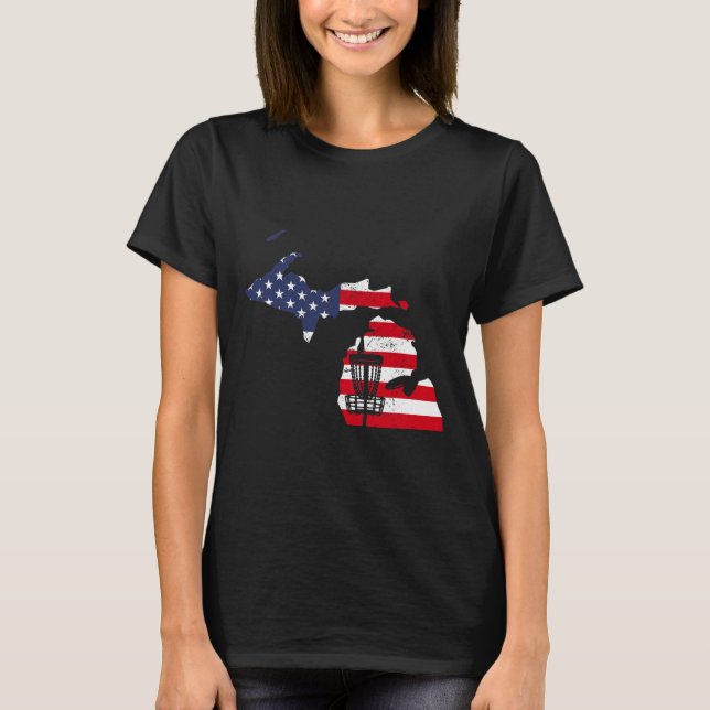 Camiseta Mapa divertido de Disc Golf de Michigan EE. UU. Fr (Anverso)