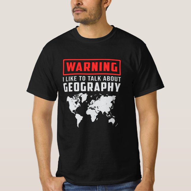 Camiseta Mapa divertido de profesores de geografía continen (Anverso)
