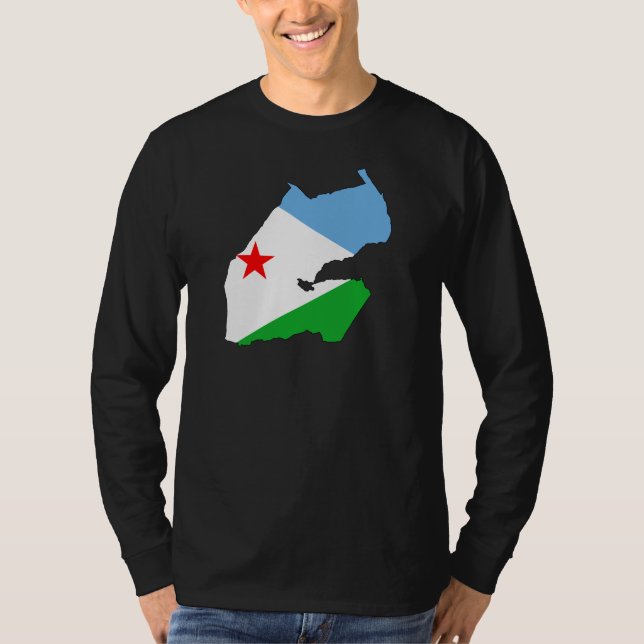 Camiseta Mapa DJ de la bandera de Djibouti (Anverso)