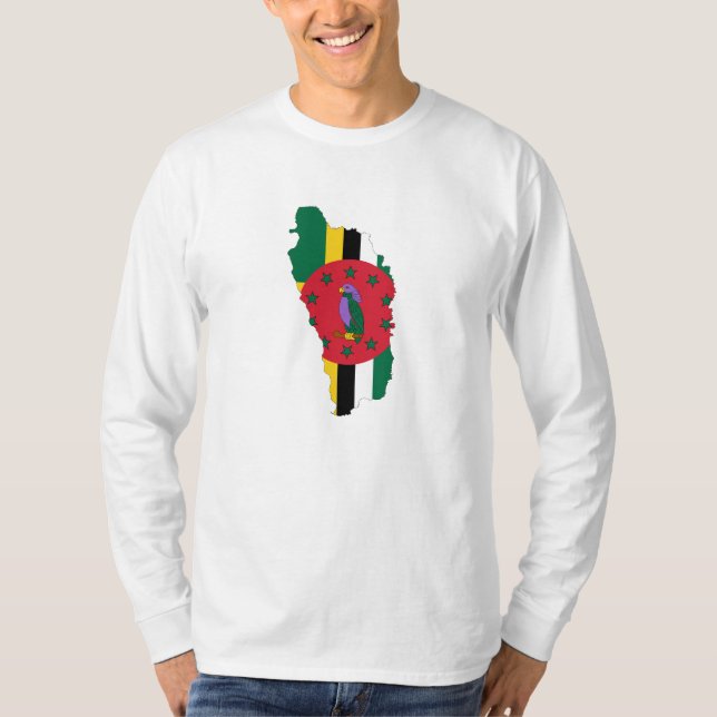Camiseta Mapa DM de la bandera de Dominica (Anverso)