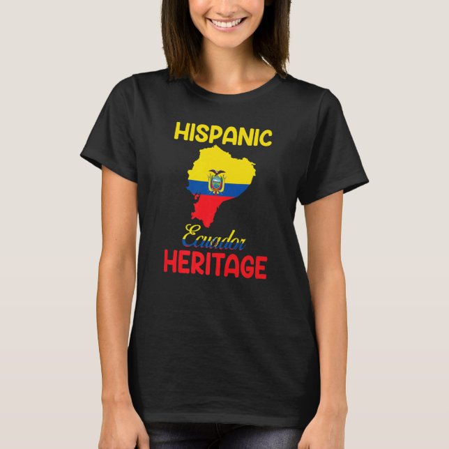 Camiseta Mapa ecuatoriano Bandera Hispana Latín (Anverso)