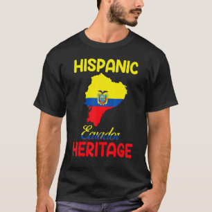 Camiseta Mapa ecuatoriano Bandera Patrimonio hispano Latino