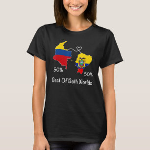 Camiseta Mapa ecuatoriano de bandera mitad colombiana de me