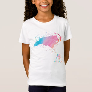Camiseta Mapa el   Carolina del Norte de la acuarela