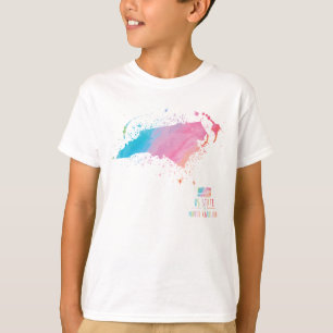 Camiseta Mapa el   Carolina del Norte de la acuarela
