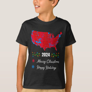 Camiseta Mapa electoral de 2024 Feliz Navidad Trump Nuevo P