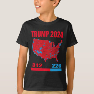 Camiseta Mapa electoral de 2024 Trump 312 Red 2024