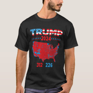 Camiseta Mapa electoral de 2024 Trump 312 Red 2024