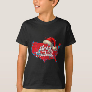 Camiseta Mapa electoral de Trump Feliz Navidad Santa H
