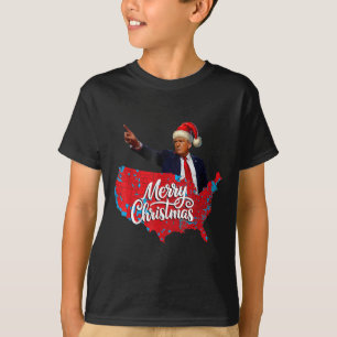 Camiseta Mapa electoral de Trump Feliz Navidad Santa H