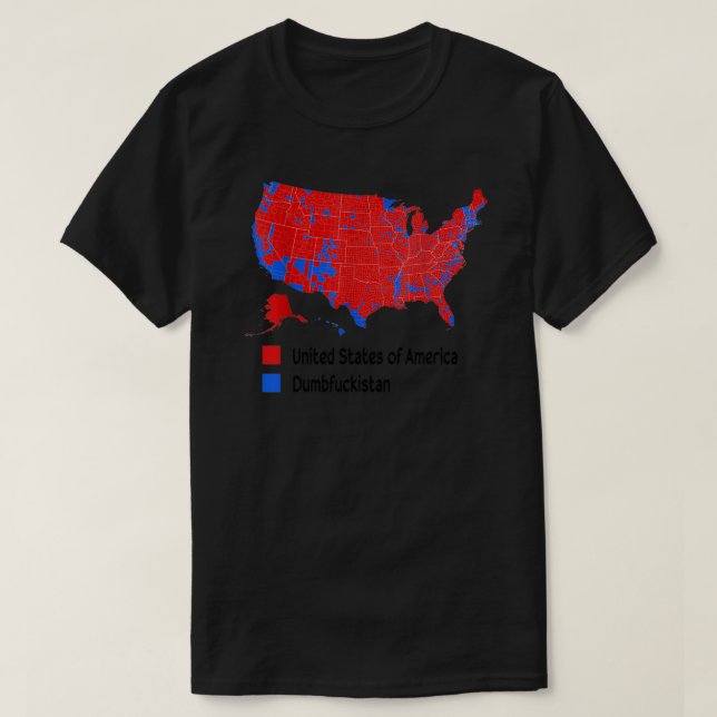 Camiseta Mapa electoral Estados Unidos Dumbfuckista (Diseño del anverso)