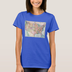 Camiseta Mapa: Estados Unidos, 1905