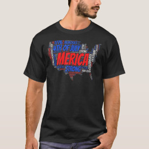 Camiseta Mapa Estadounidense 4 De Julio Independencia Patri
