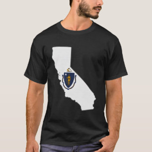 Camiseta Mapa estatal de California, Massachusetts, Mamáes 