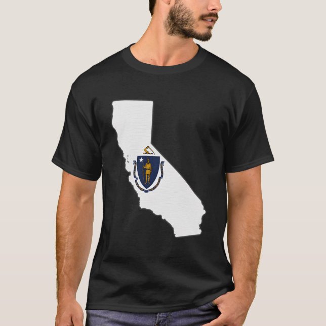 Camiseta Mapa estatal de California, Massachusetts, Mamáes  (Anverso)