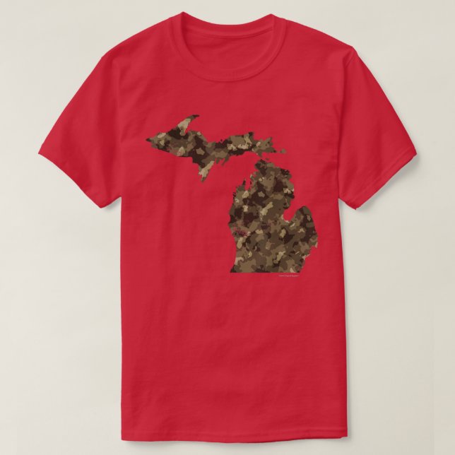 Camiseta Mapa estatal de Camo Michigan Detroit Mitten (Diseño del anverso)