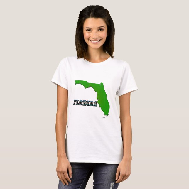 Camiseta Mapa estatal de Florida y mujeres con mensajes de  (Anverso completo)