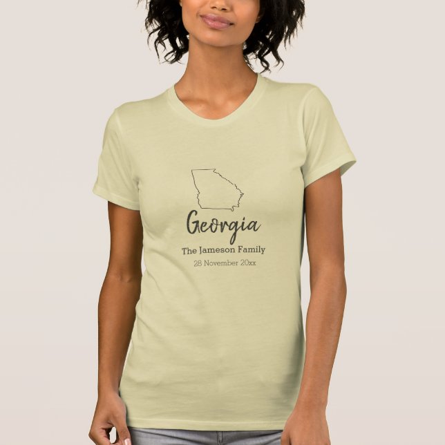 Camiseta Mapa estatal de Georgia Reunión familiar personali (Anverso)