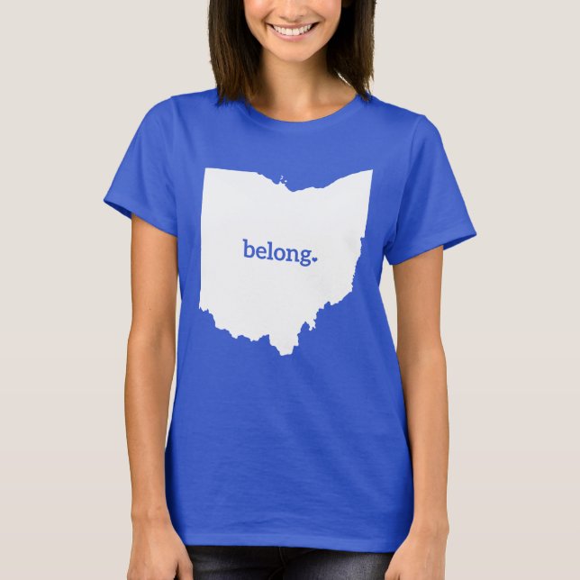 Camiseta Mapa estatal de Heart Ohio, Belong (Anverso)