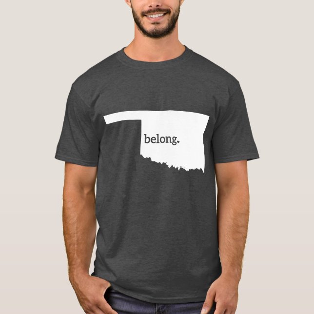 Camiseta Mapa estatal de Heart Oklahoma Belong (Anverso)