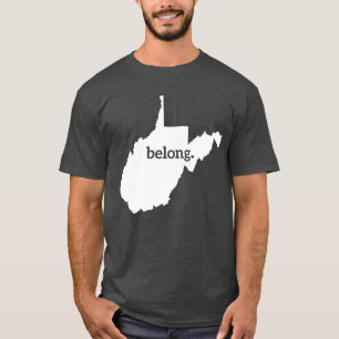Camiseta Mapa estatal de Heart West Virginia Belong