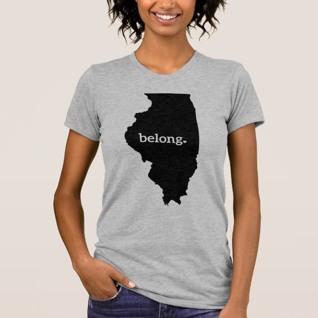 Camiseta Mapa estatal de Illinois Belong (Anverso)