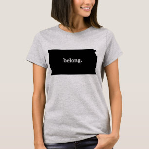 Camiseta Mapa estatal de Kansas Belong