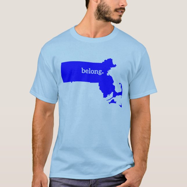 Camiseta Mapa estatal de Massachusetts Pertenece (Anverso)