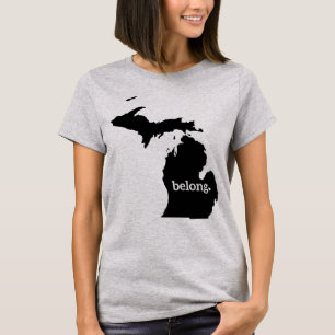 Camiseta Mapa estatal de Michigan Belong