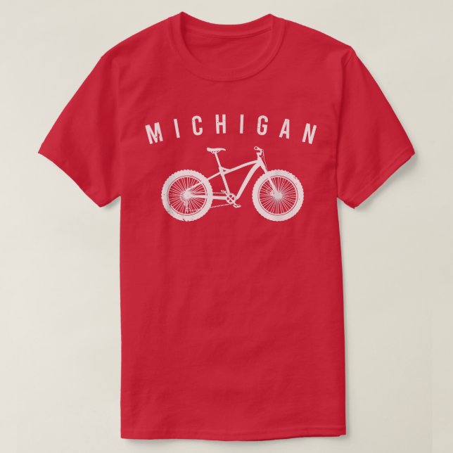 Camiseta Mapa estatal de Michigan Bicicleta Grasa Neumático (Diseño del anverso)