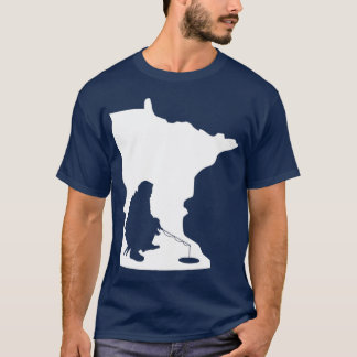 Camiseta Mapa estatal de Minnesota MN Pesca de hielo