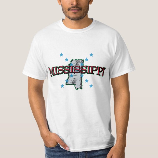 Camiseta Mapa estatal de Mississippi (Anverso)