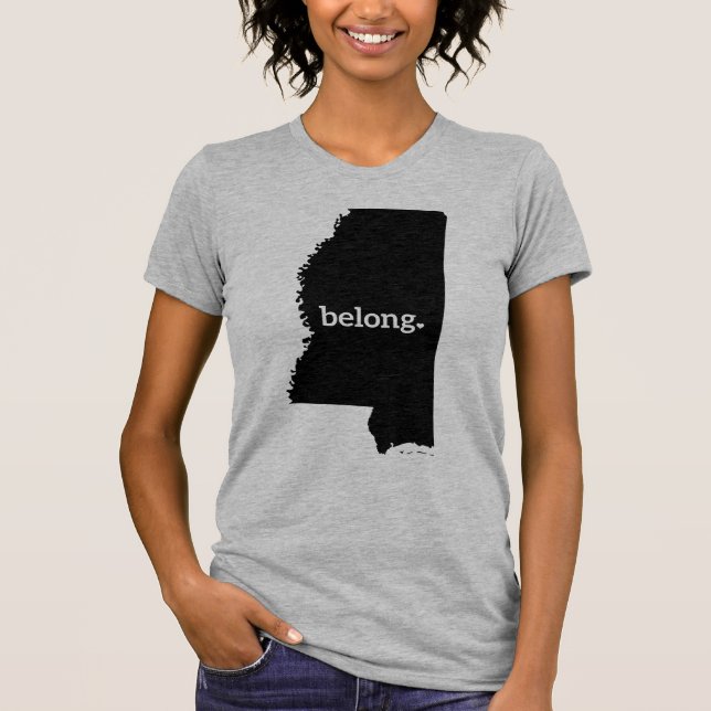 Camiseta Mapa estatal de Mississippi Belong (Anverso)