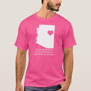 Camiseta Mapa estatal de mujeres Chicas de Arizona Phoenix 