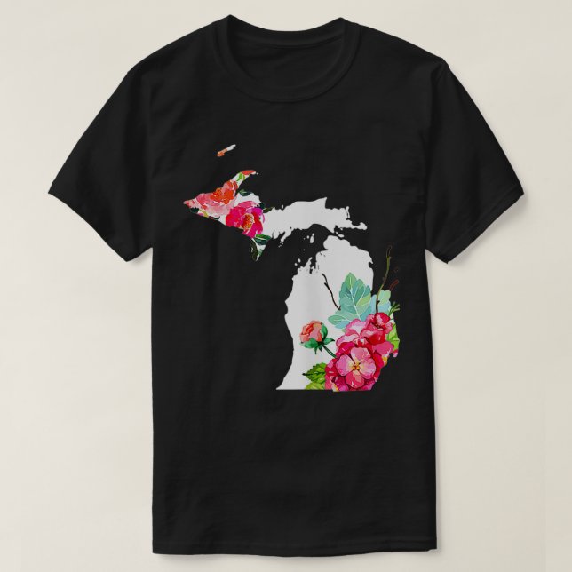 Camiseta Mapa estatal de mujeres Michigan Mapa estatal Orgu (Diseño del anverso)