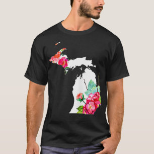 Camiseta Mapa estatal de mujeres Michigan Mapa estatal Orgu