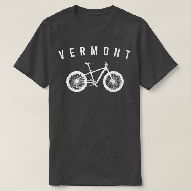 Camiseta Mapa estatal de Vermont Bicicleta Grasa Bicicleta  (Diseño del anverso)