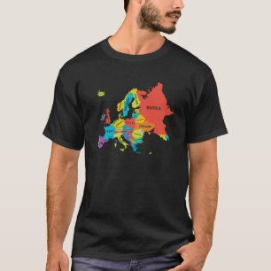 Camiseta Mapa europeo con nombres geográficos