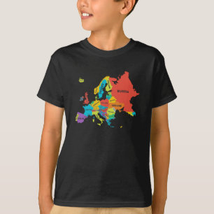 Camiseta Mapa europeo con nombres geográficos