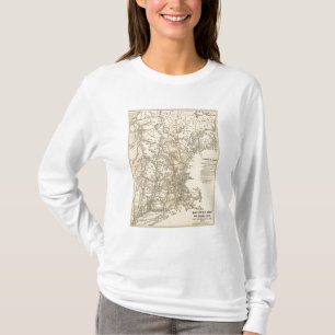 Camiseta Mapa ferroviario Estados de Nueva Inglaterra