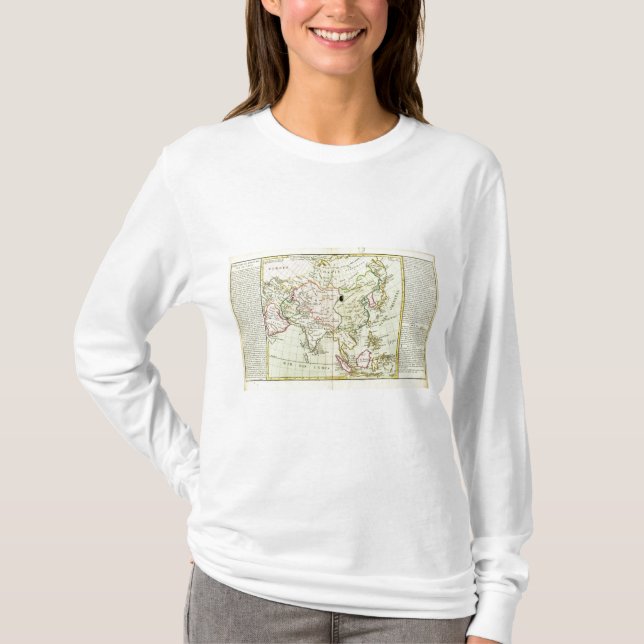 Camiseta Mapa físico de Asia (Anverso)