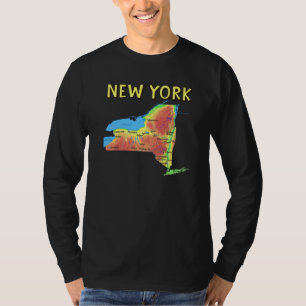 Camiseta Mapa Físico De Los Ríos De Los Grandes Lagos De Nu