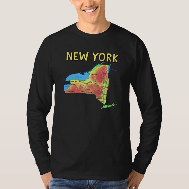 Camiseta Mapa Físico De Los Ríos De Los Grandes Lagos De Nu (Anverso)